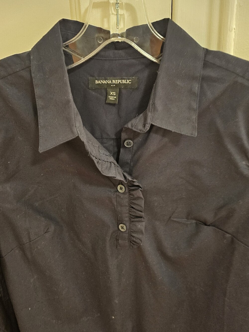 Banana Republic Men's Dark Navy Button-Down Polo Shirt